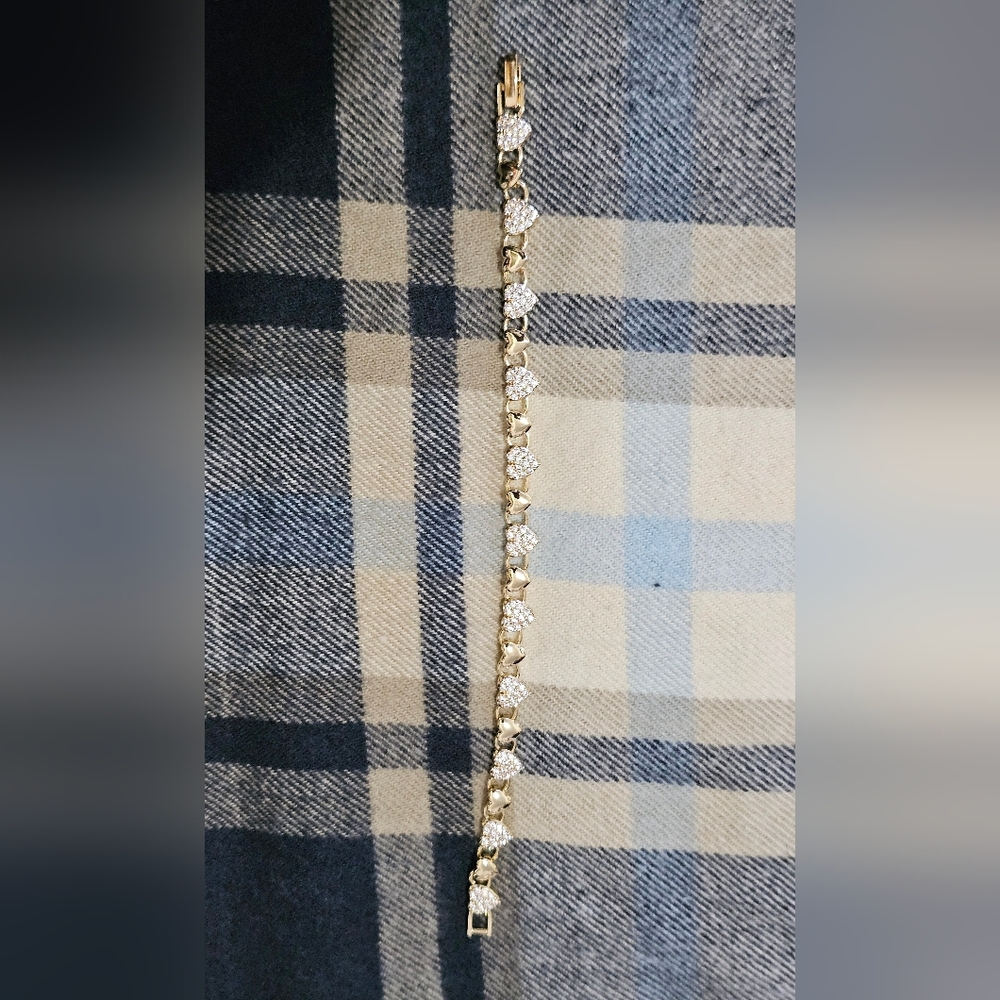 Elegant Gold and Silver Filled Heart Bracelet